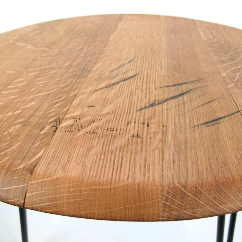 Couchtisch aus altem Weinfassdeckel Ø=55cm "AM-TP"