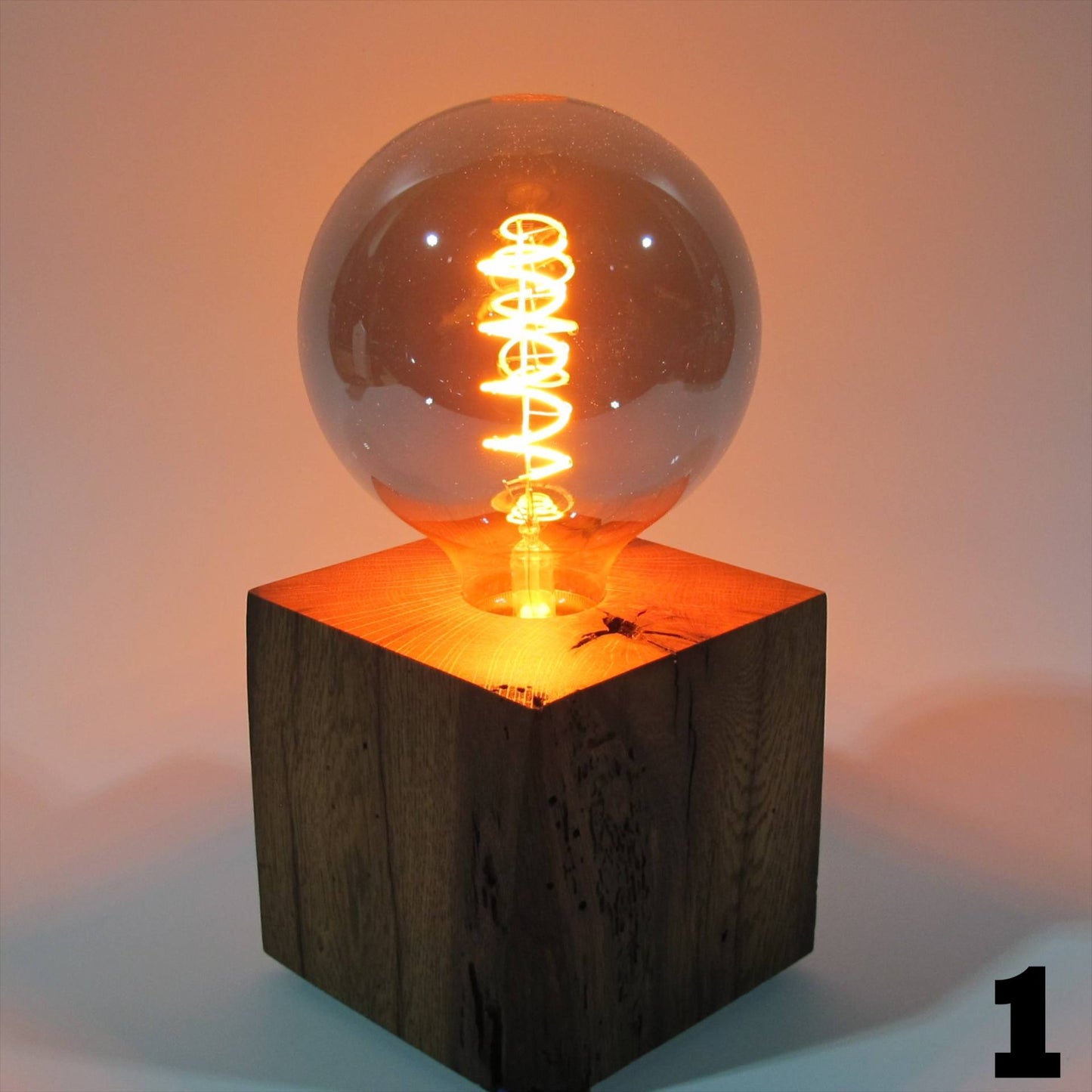 Table lamp made of oak