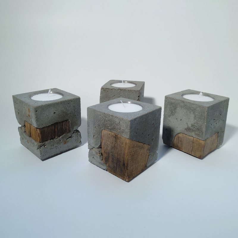 Beton & Holz Teelichthalter