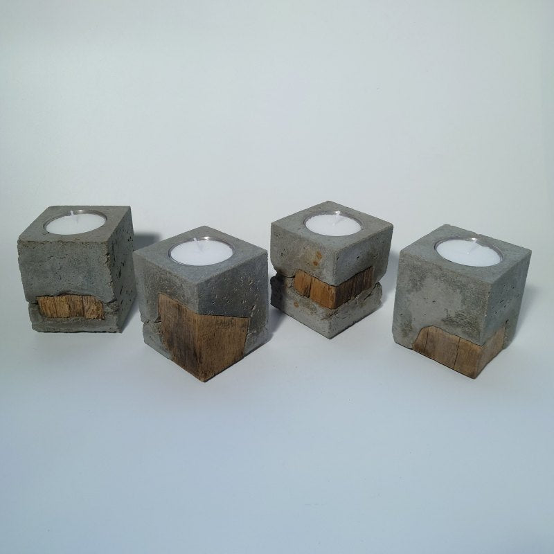 Beton & Holz Teelichthalter