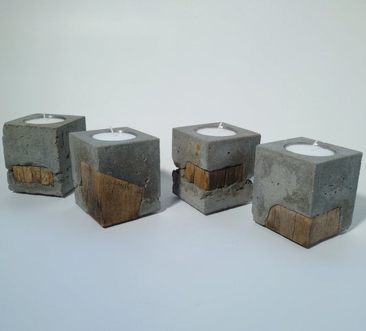 Beton & Holz Teelichthalter