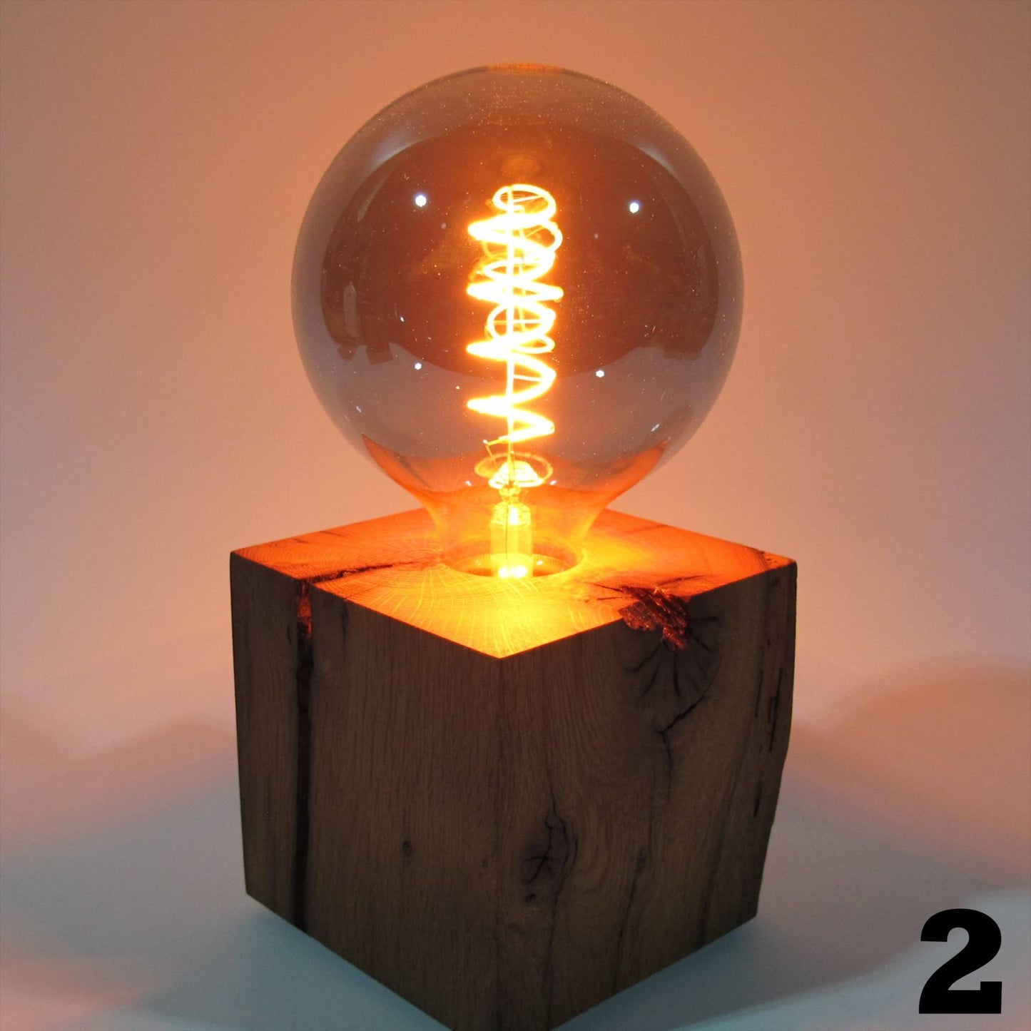 Table lamp made of oak