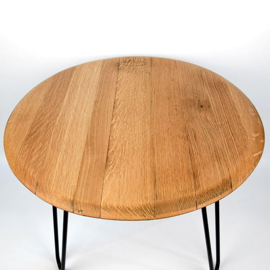 Couchtisch aus altem Weinfassdeckel Ø=53cm "Demptos US MT+TH 02/08"