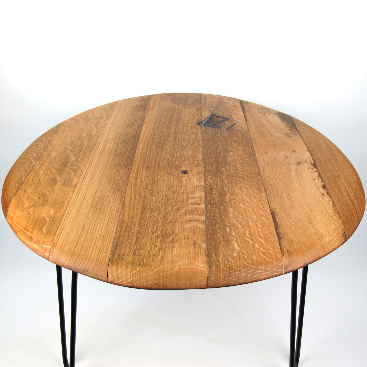 Couchtisch aus altem Whiskyfassdeckel Ø=66cm "Z"