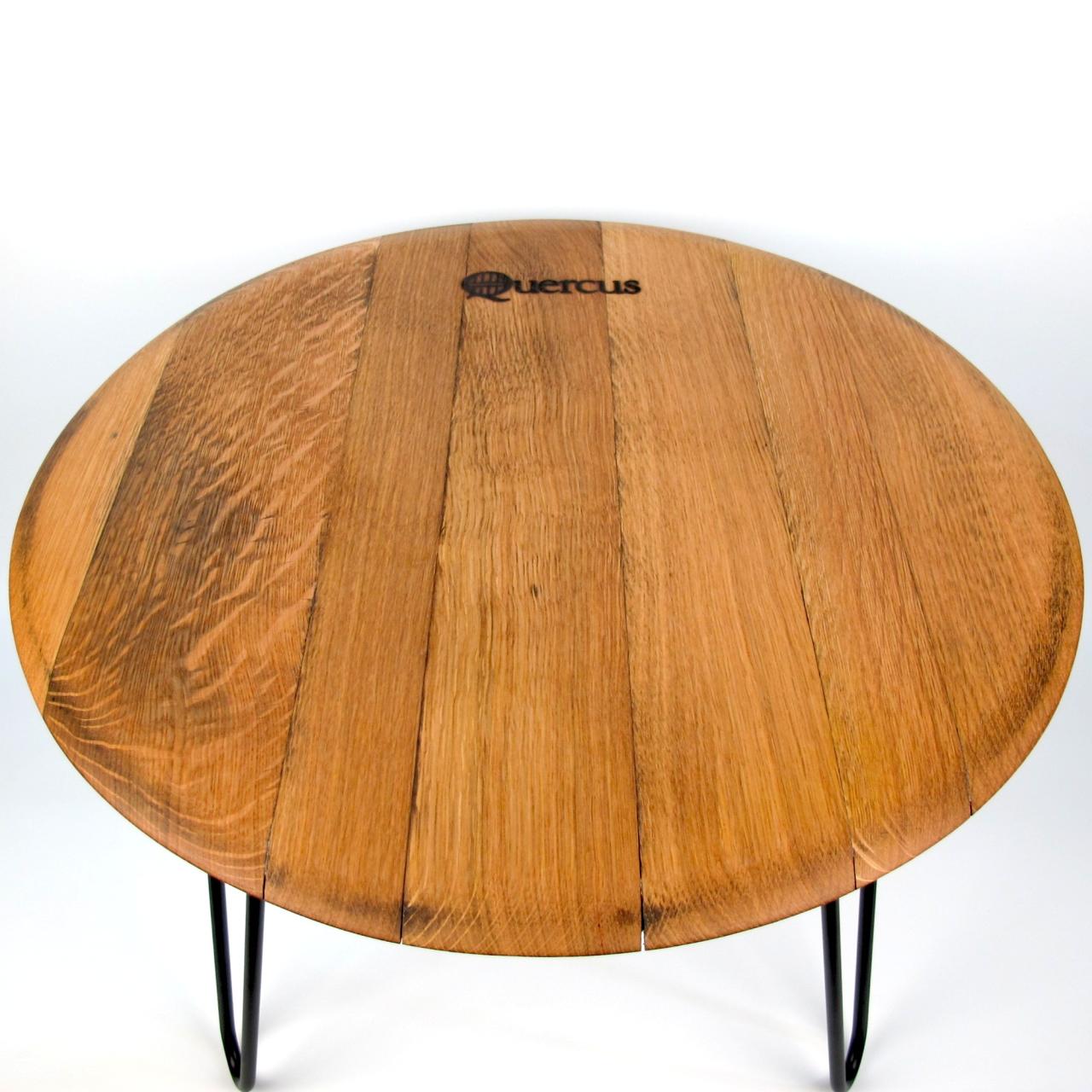 Couchtisch aus altem Weinfassdeckel Ø=55cm "Quercus"