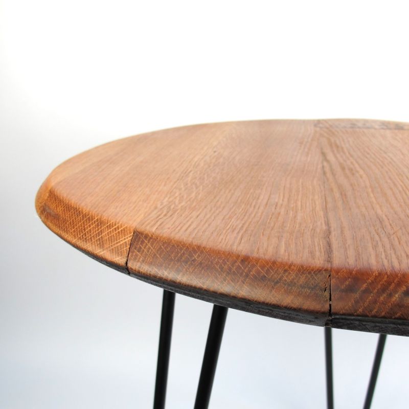 Couchtisch aus altem Weinfassdeckel Ø=55cm "Toneleria Salas Desde 1925"