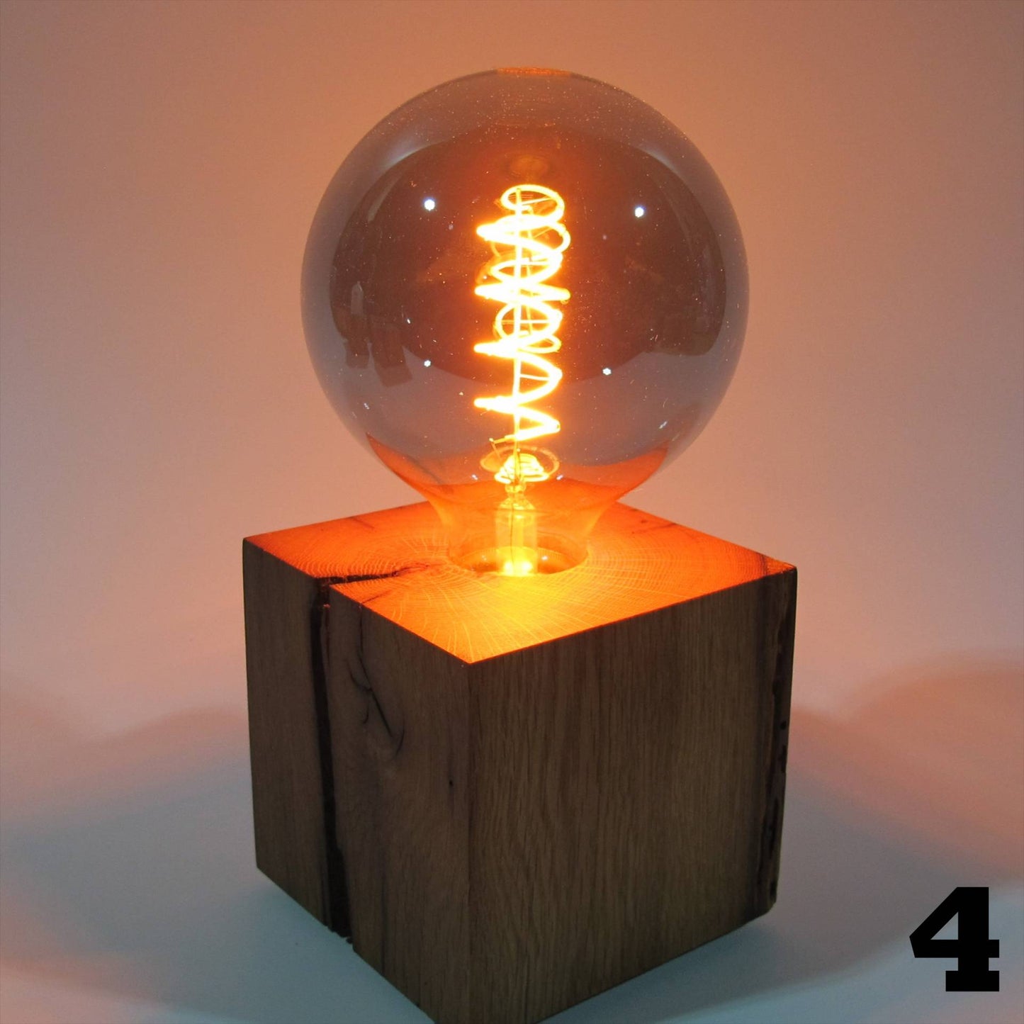Table lamp made of oak