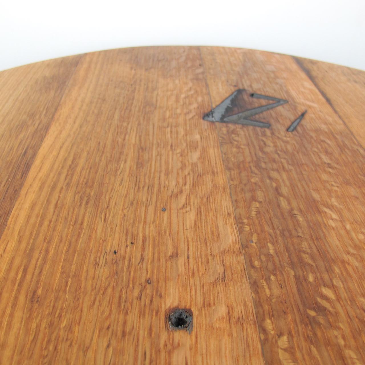 Couchtisch aus altem Whiskyfassdeckel Ø=66cm "Z"