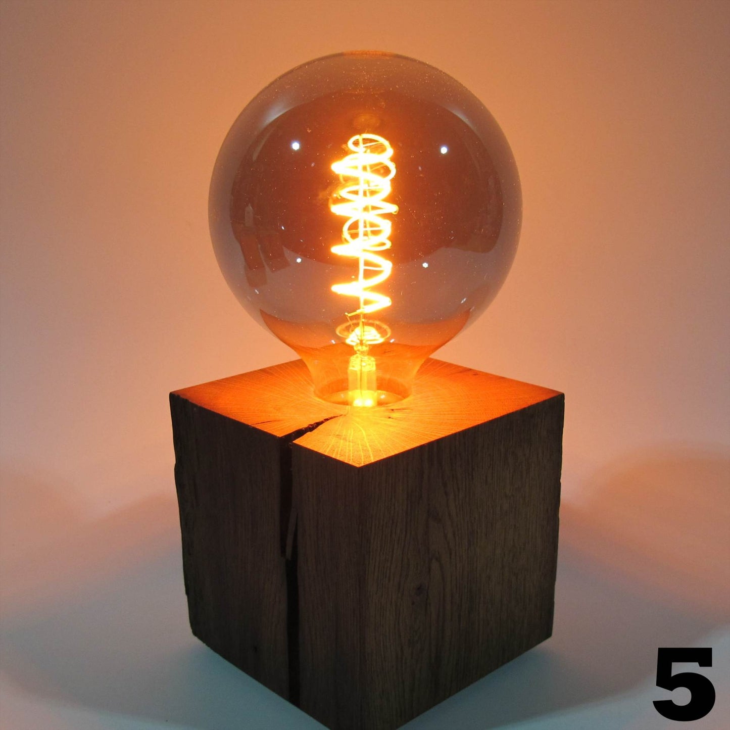 Table lamp made of oak