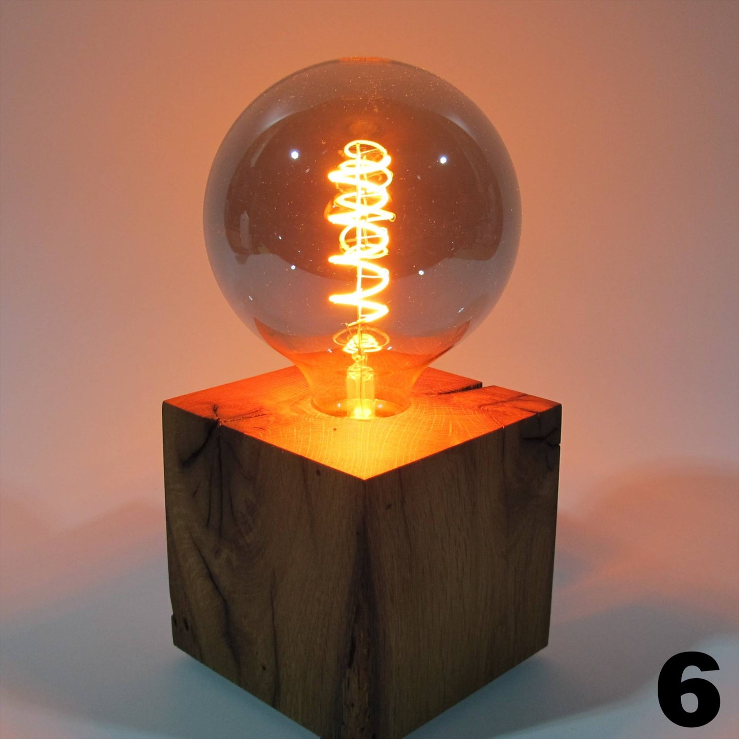 Table lamp made of oak