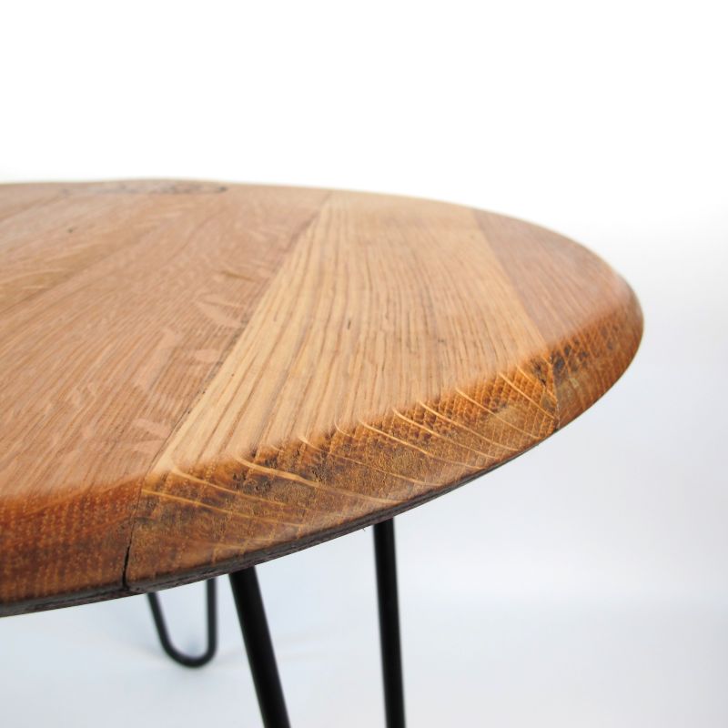 Couchtisch aus altem Weinfassdeckel Ø=55cm "Toneleria Salas Desde 1925"