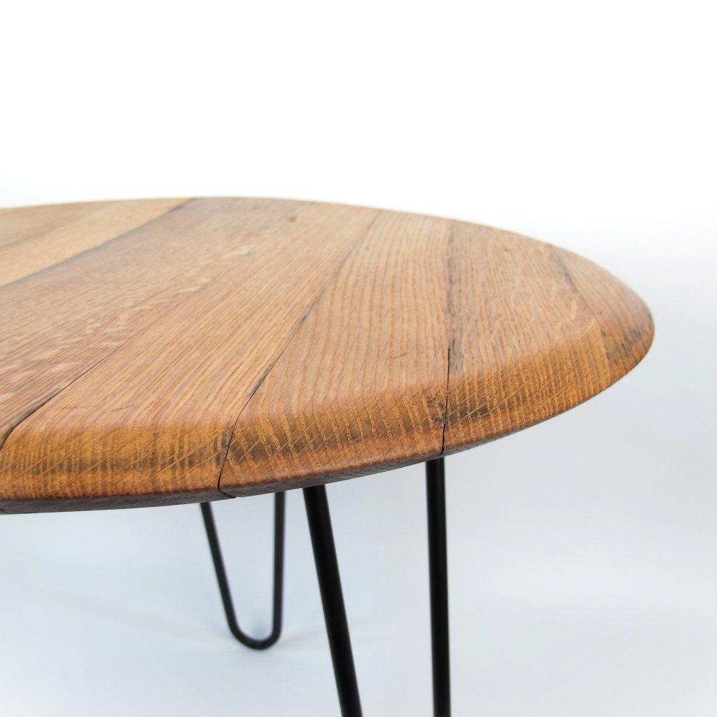 Couchtisch aus altem Weinfassdeckel Ø=55cm "Tonner"