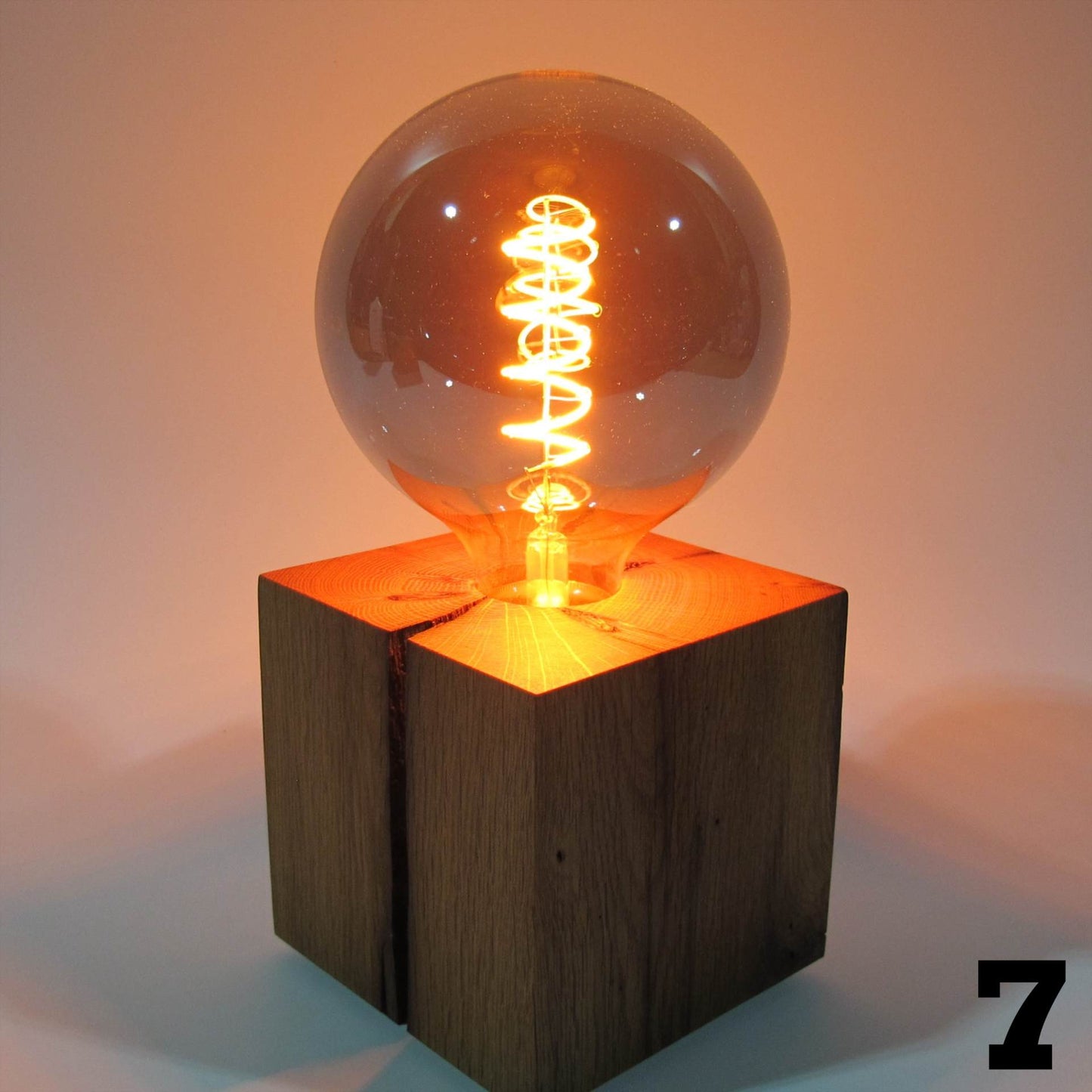 Table lamp made of oak