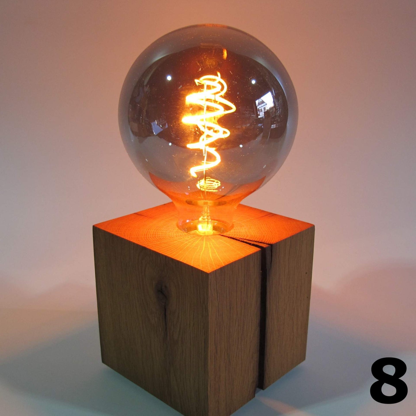 Skumring | Nachttischlampe aus Eichenholz 12x12cm