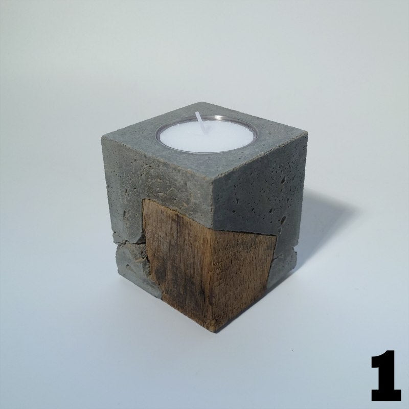 Beton & Holz Teelichthalter