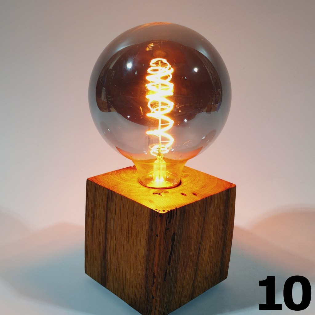 Table lamp made of oak