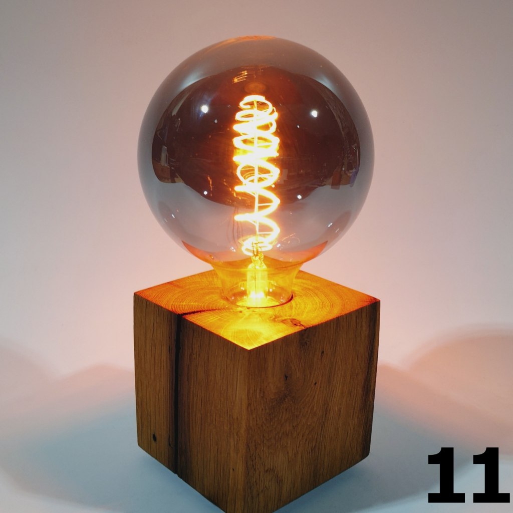 Table lamp made of oak