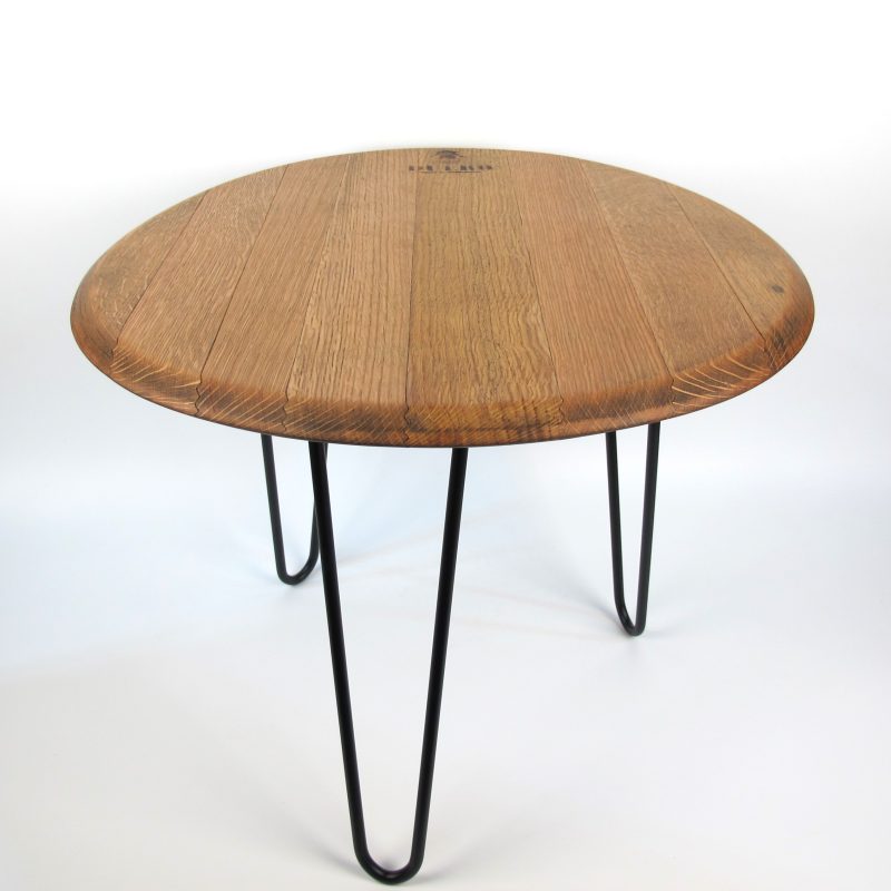 Coffee table made of old wine barrel lid Ø=54cm "Duero Baños de Valdearados"