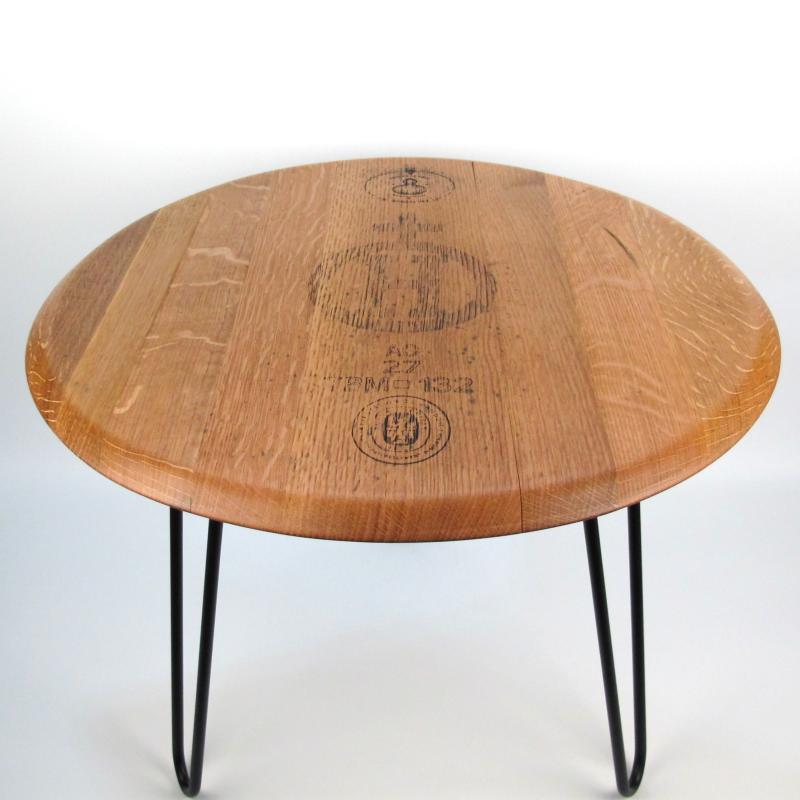 Coffee table made from old wine barrel lid "Tonnellerie Palacoulo JM Gonçalves"