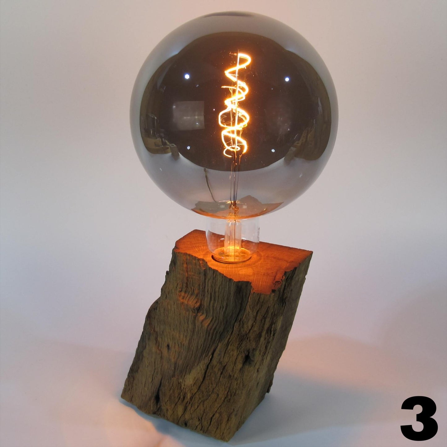 Table lamp made of oak