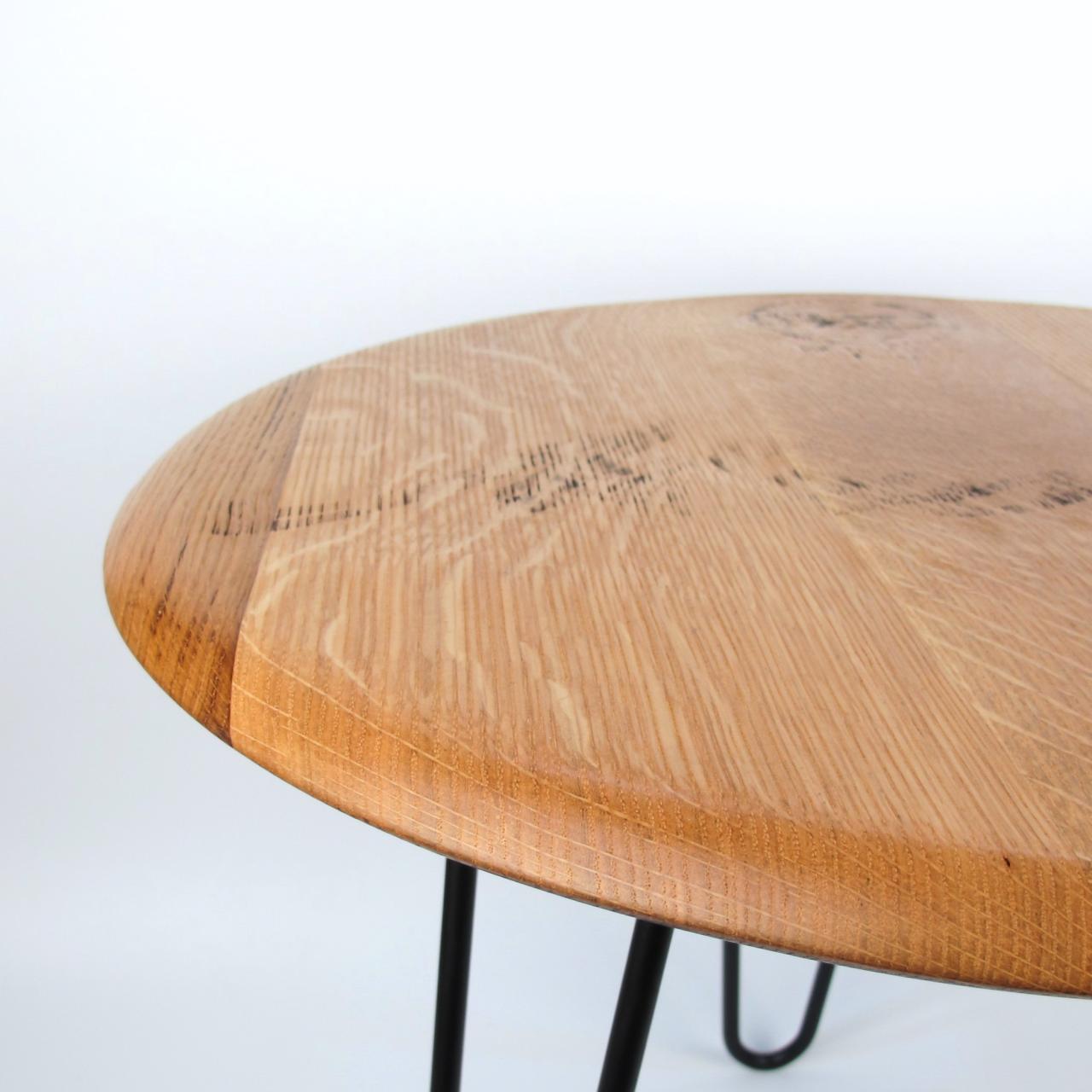 Coffee table made from old wine barrel lid "Tonnellerie Baron 2013"