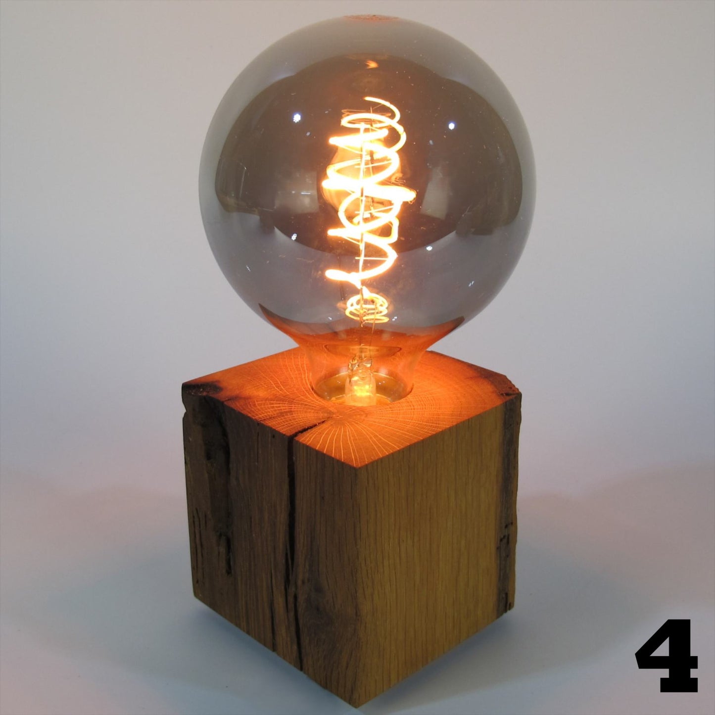 Table lamp made of oak