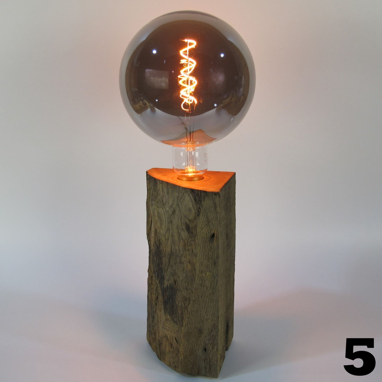 Table lamp made of oak