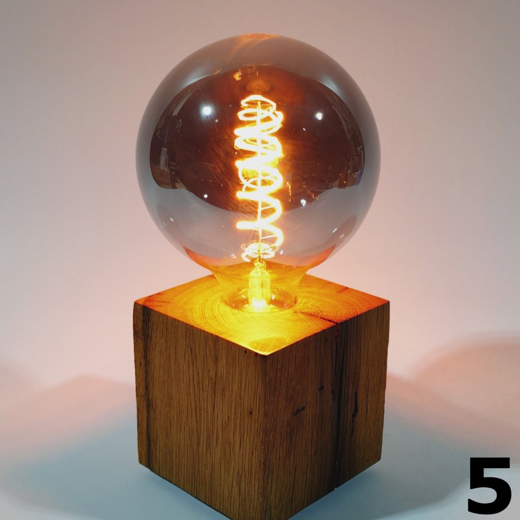 Table lamp made of oak