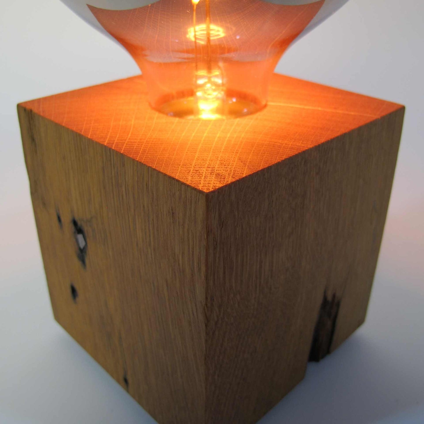 Table lamp made of oak