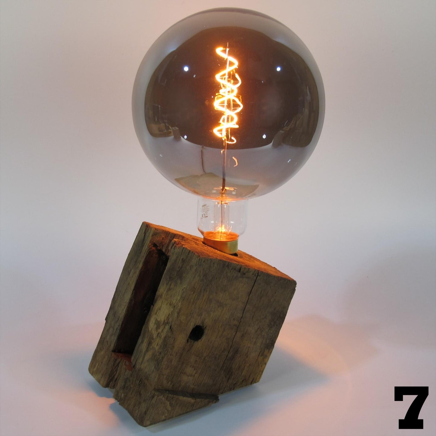 Table lamp made of oak