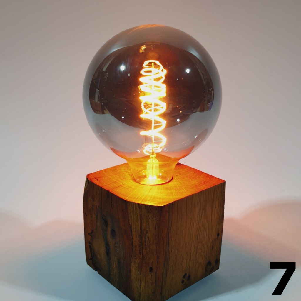 Table lamp made of oak