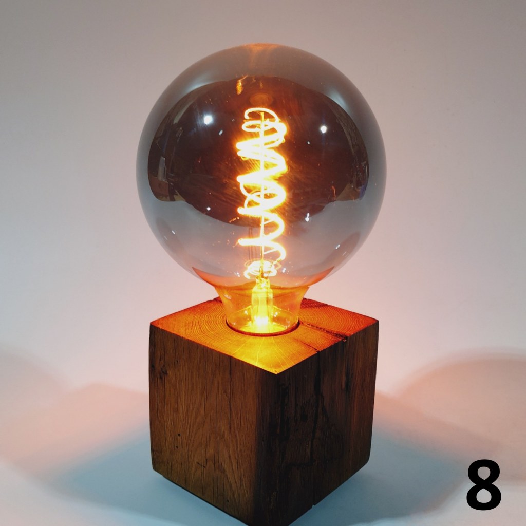 Table lamp made of oak