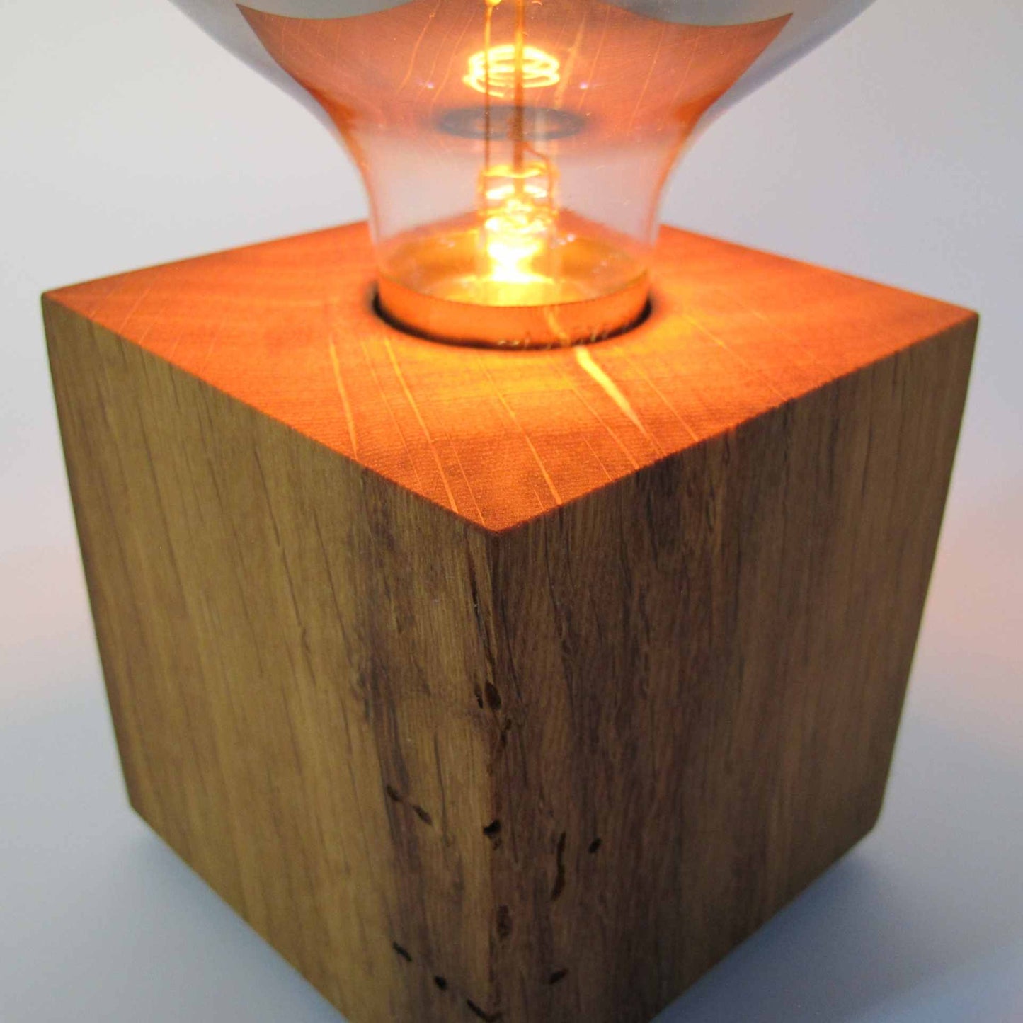 Table lamp made of oak