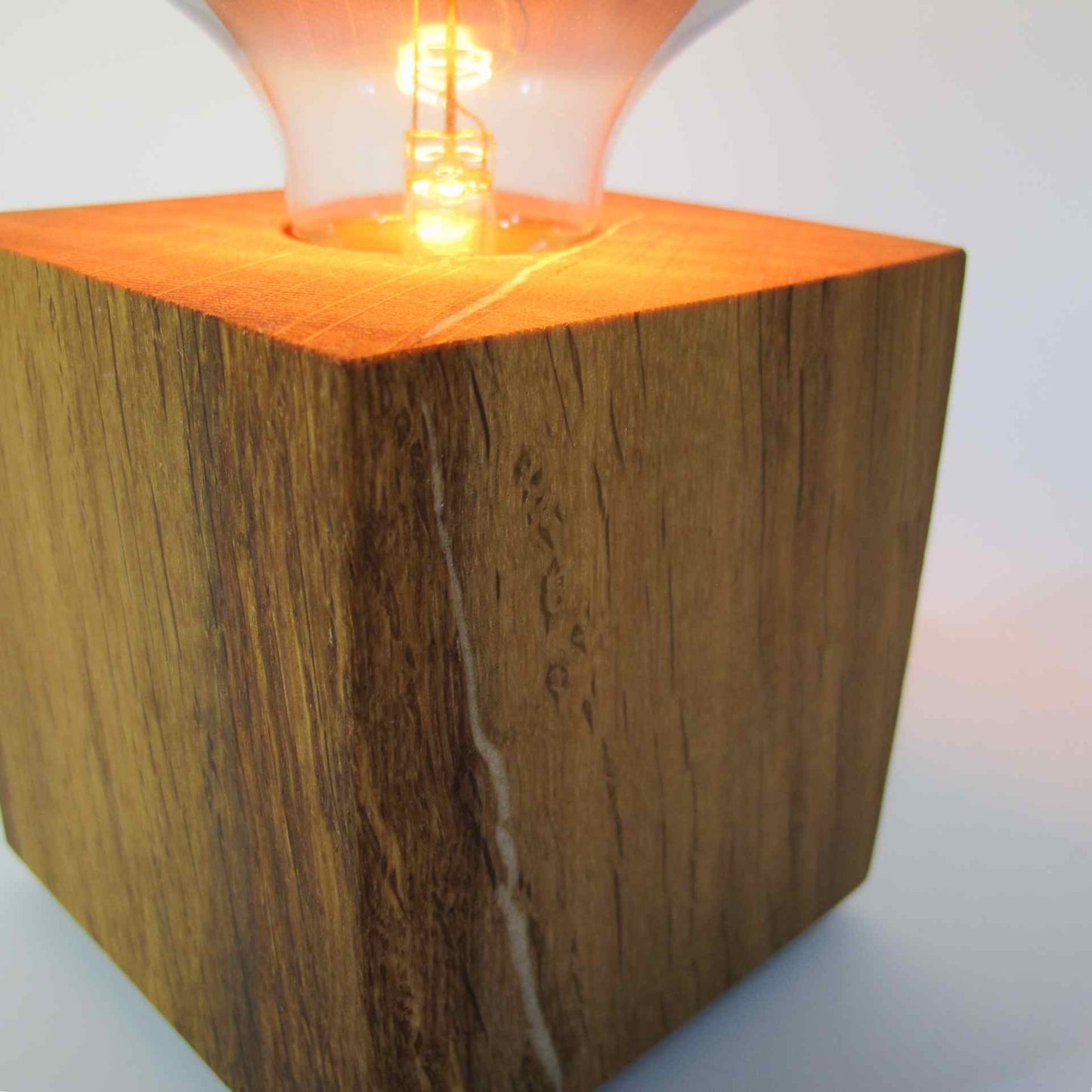 Table lamp made of oak